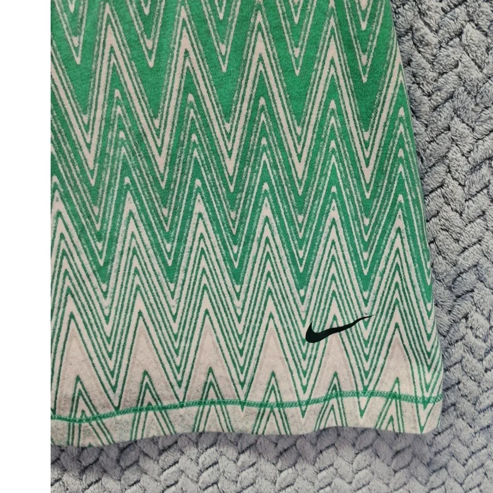Nike Dri-FIT Racerback Tank Top Green White Zigzag Chevron 526404-342 Mens M
